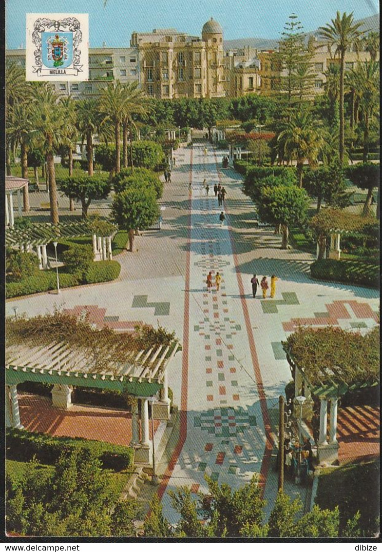 Carte Postale. Melilla. Parc Hernandez. Ecrite. Etat Moyen. Taches. - Melilla