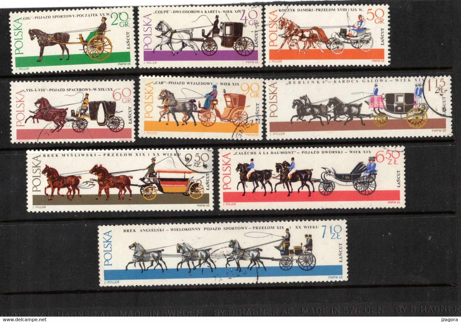 KUTCHEN WAHEN CHARIOTS à Chevaux CARRIAGES CARRIAGE POLEN POLAND POLOGNE 1965 MI 1644-1652  Horse Pferd - Diligences