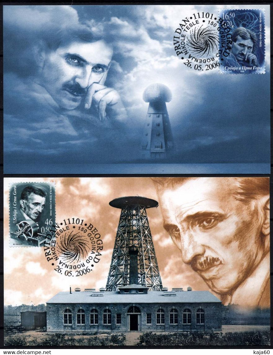 4656 Yugoslavia 2006 150 Years Anniversary Nikola Tesla MC - Cartes-maximum