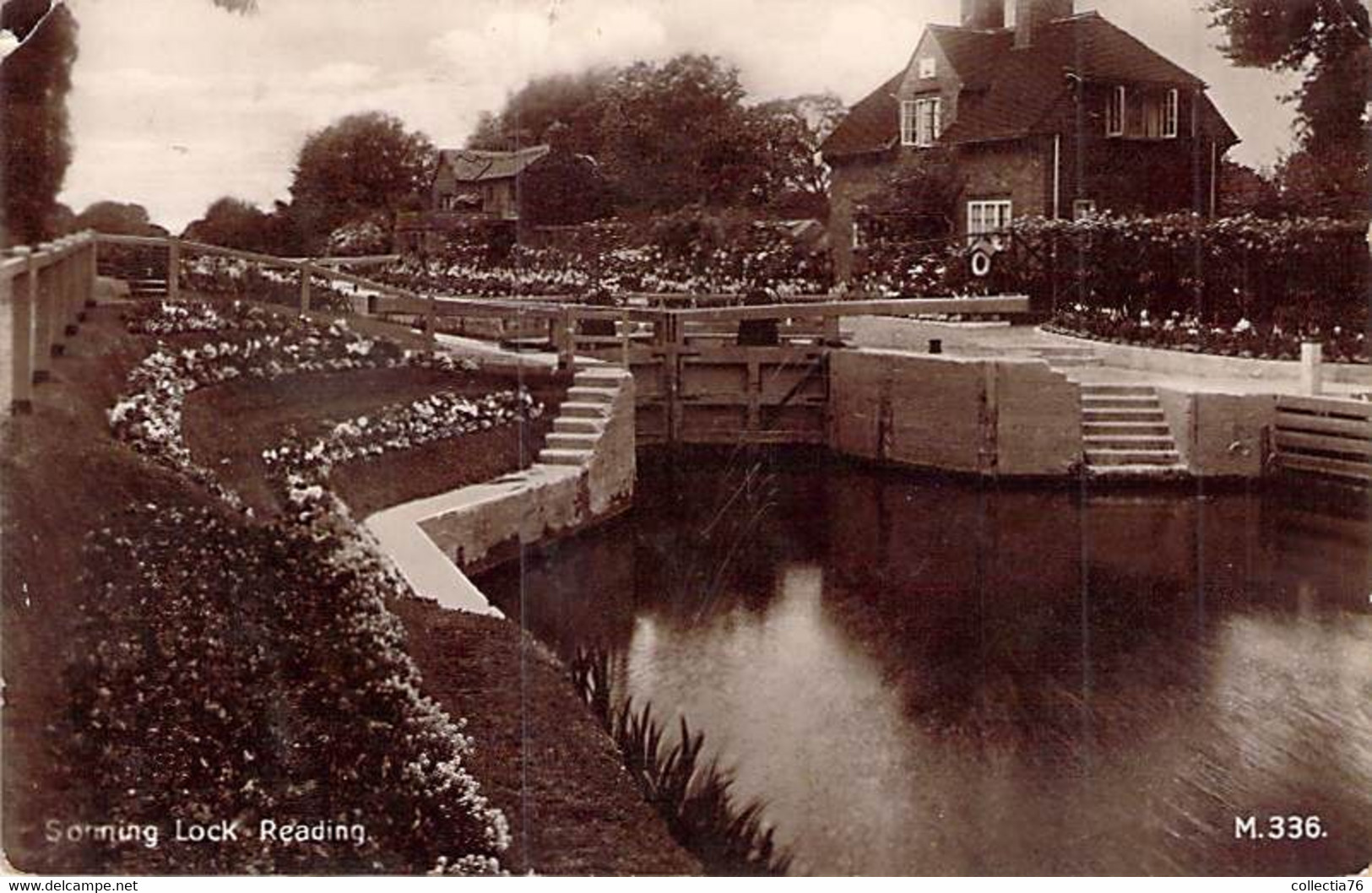 CPA ROYAUME UNI BERKSHIRE SONNING LOCK READING ECLUSE DOS DIVISE ECRIT 1930 - Reading