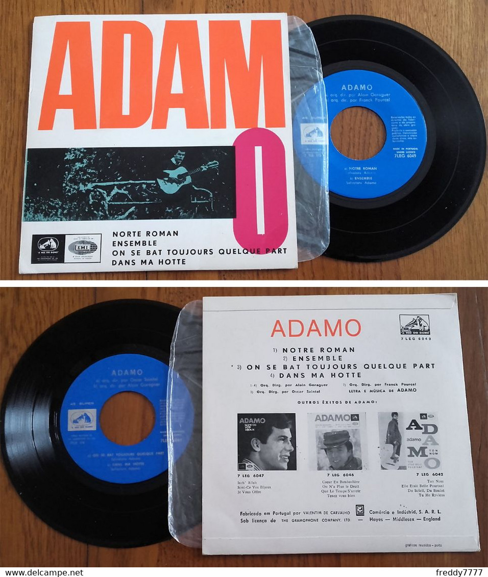 RARE Portuguese EP 45t RPM (7") ADAMO (1967) - Ediciones De Colección