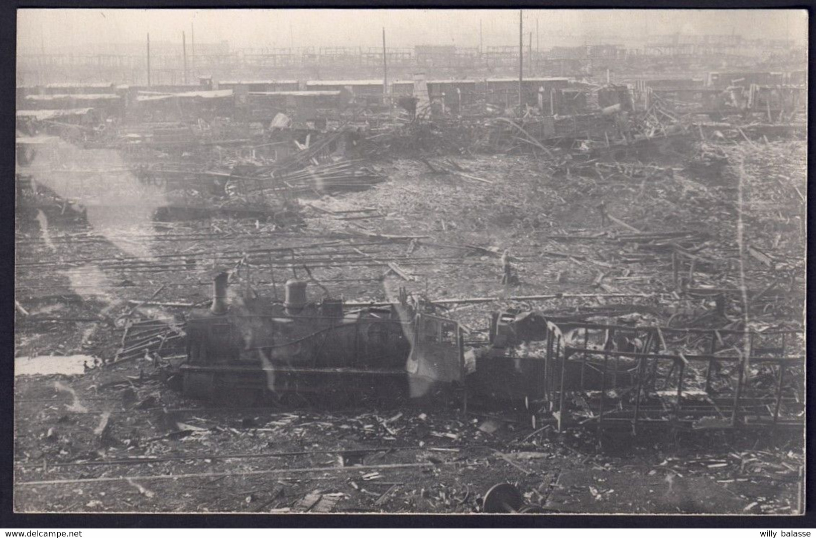 +++ Photo Carte Foto - Archives TCB - Station De DENDERLEEUW - Statie - Octobre 1924 - Train Détruit - Inédite 1/2   // - Denderleeuw