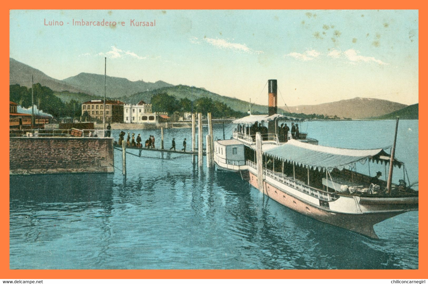 * LUINO - Imbarcadero Kursaal - Embarcadère - Péniche - Bateau - Animée - Colorisée - N° 8553 - Edit. Antonio MUTTI - Luino