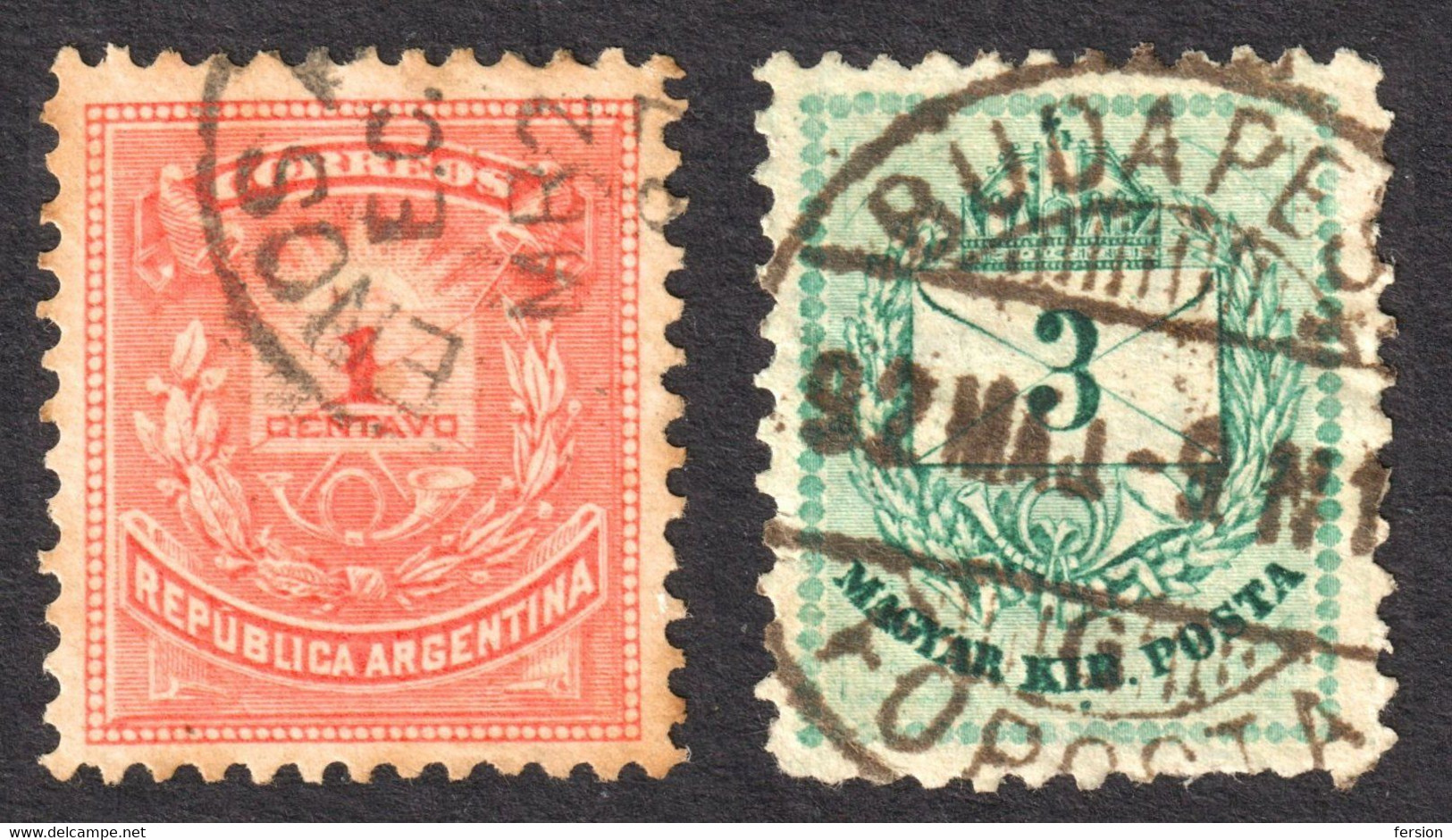 Stamp Plagiarism - 1882 ARGENTINA Vs. Hungary LETTER ENVELOPE Color Number - Andere & Zonder Classificatie