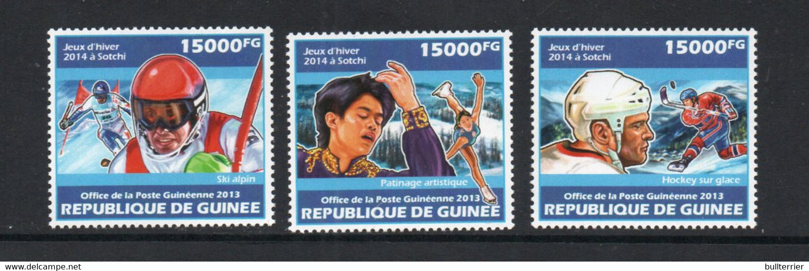 OLYMPICS- GUINEE REP - 2013 - SOCHI OLYMPICS II / ICE HOCKEY ETC  SET OF 3 MINT NEVER HINGED - Invierno 2014: Sotchi