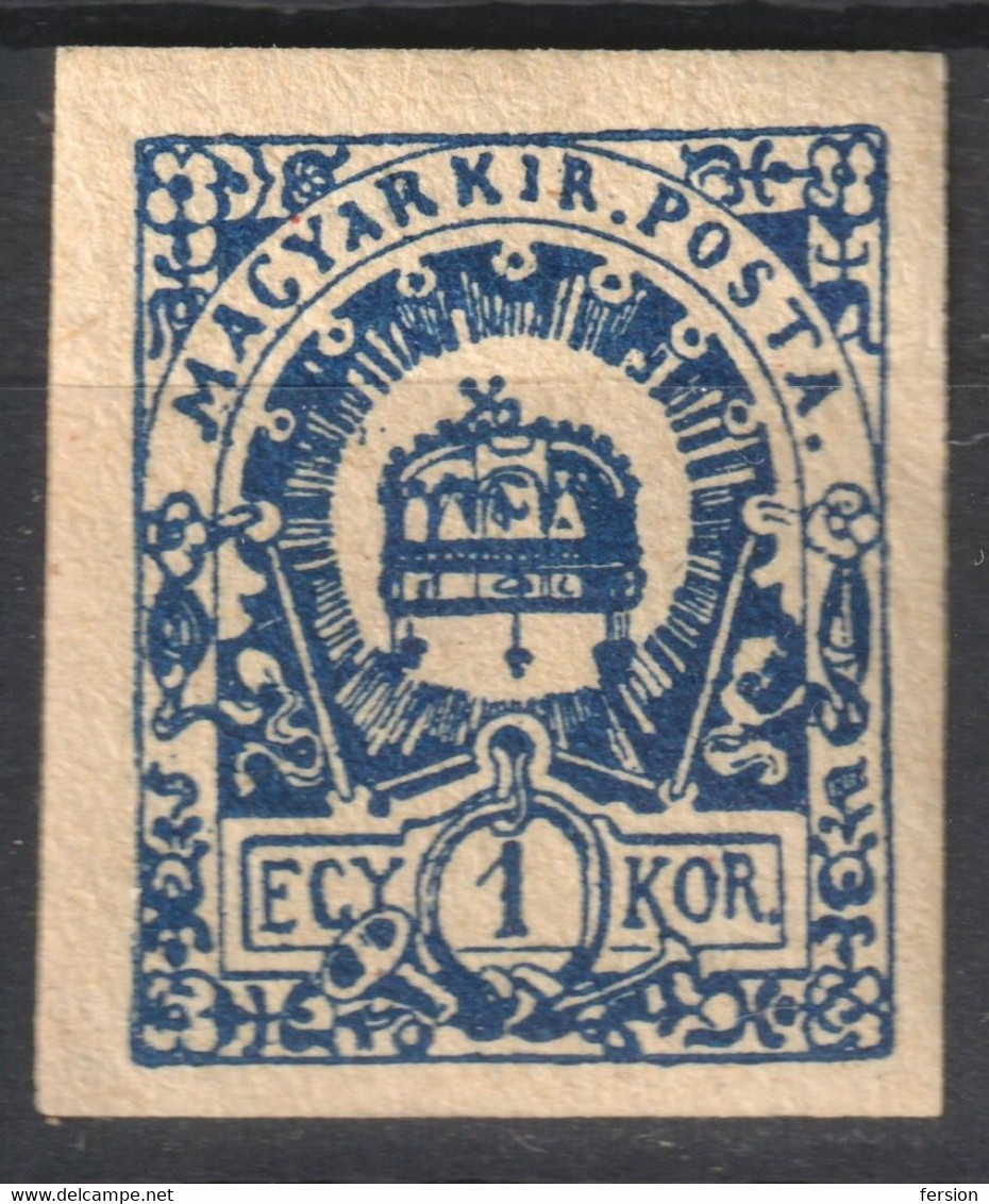 1932 Hungary - 1900 Turul  ESSAY Reprint PROOF - 10 Filler - Holy Crown  - MH Cinderella Vignette Label - Proeven & Herdrukken