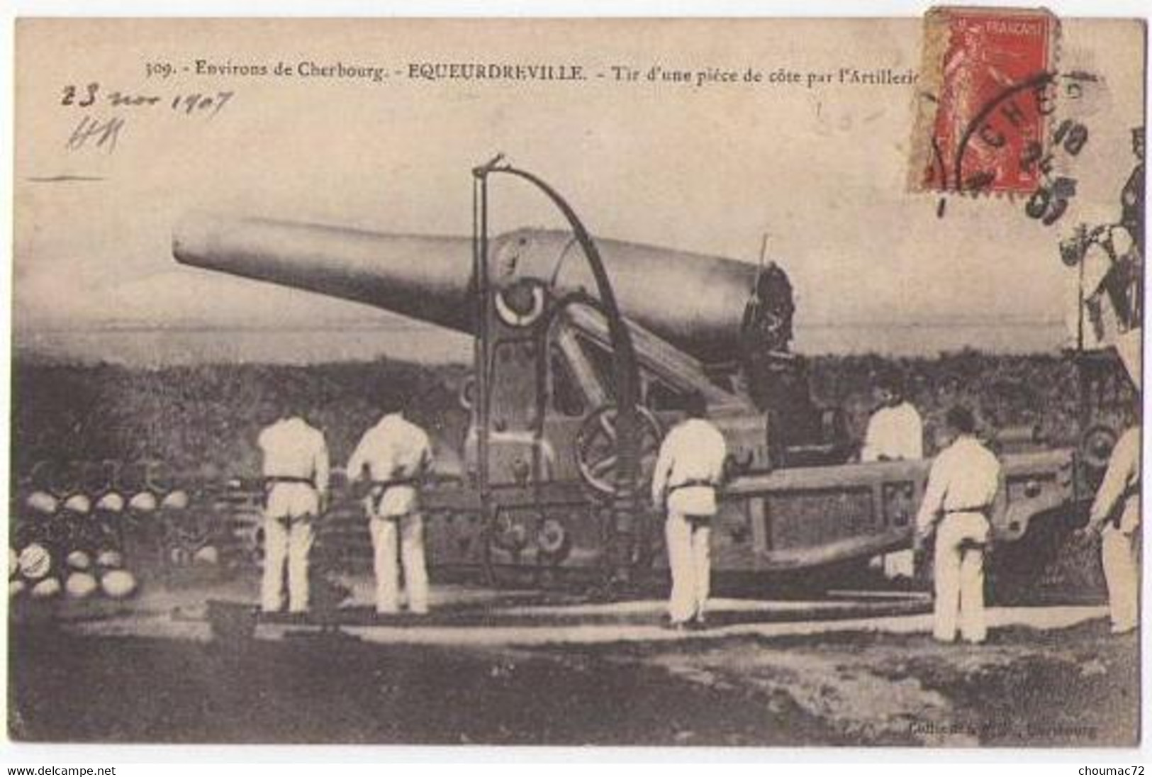 (50) 062, Equeurdreville, PB 309, Tir D'une Pièce De Côte Par L'Artillerie - Equeurdreville