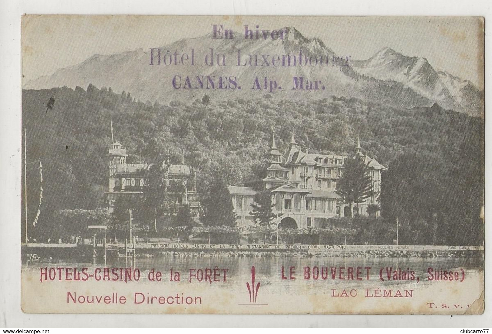 Port-Valais (Suisse, Valais) : L'Hôtel Casino De La Forêt Hameau De Bouveret Env 1910 PF. - Port-Valais