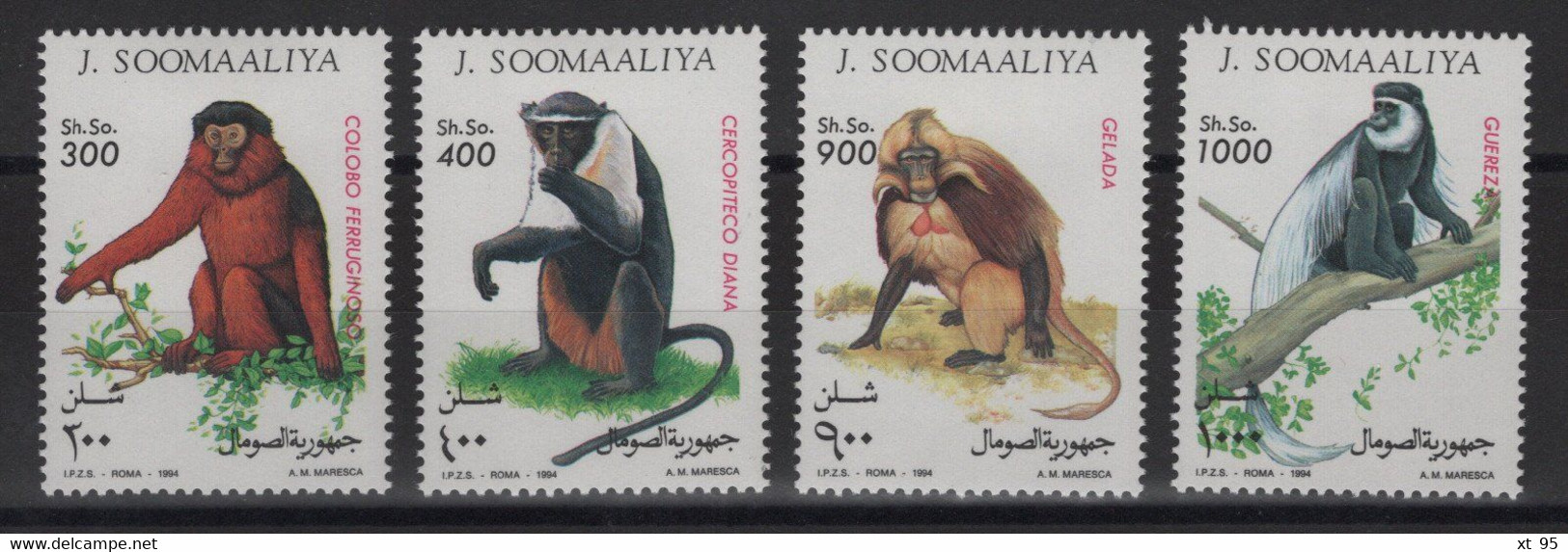 Somalie - N°462 à 465 - Faune - Singes - Cote 12€ - * Neufs Avec Trace De Charniere - Somalia (1960-...)