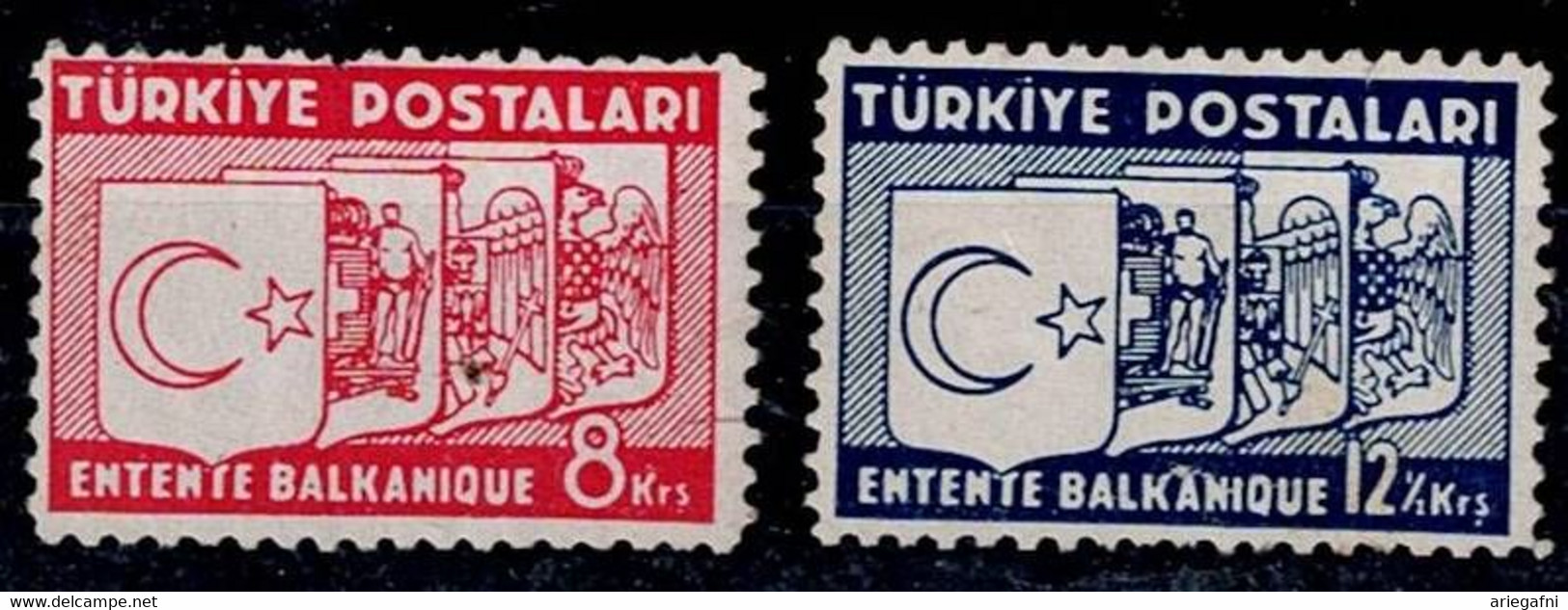 TURKEY 1937 BALKAN ENTENTE MI No 1014-15 MLH VF!! - Unused Stamps