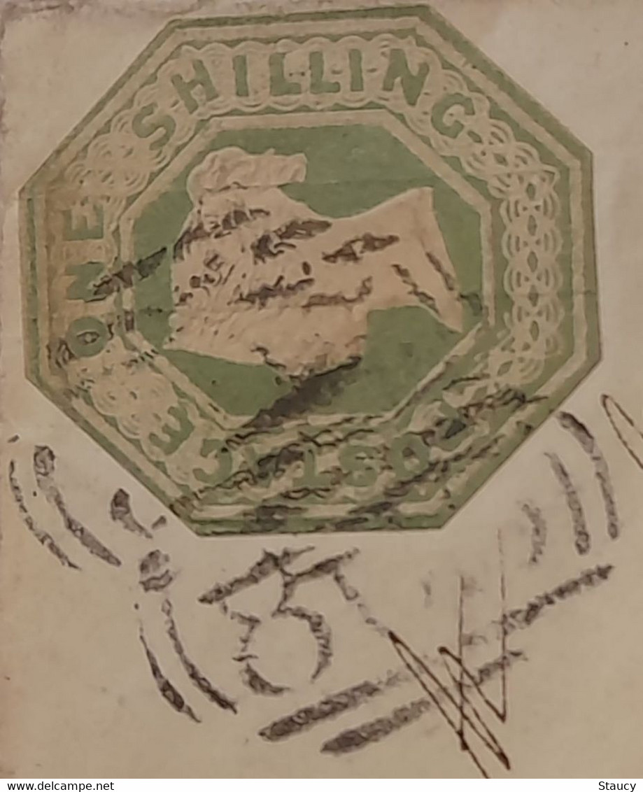 UK GB GREAT BRITAIN 1851 Under Paid Cover Franked With One Shilling Embossed Torquay To USA Add 5c Charged In USA Scan - Covers & Documents