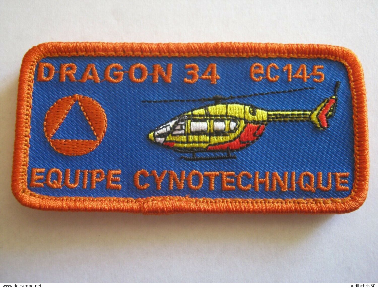 SECURITE CIVILE HELICOPTERE DRAGON 34 EC145 EQUIPE CYNOTECHNIQUE CHIEN SCRATCH AU DOS - Ecussons Tissu