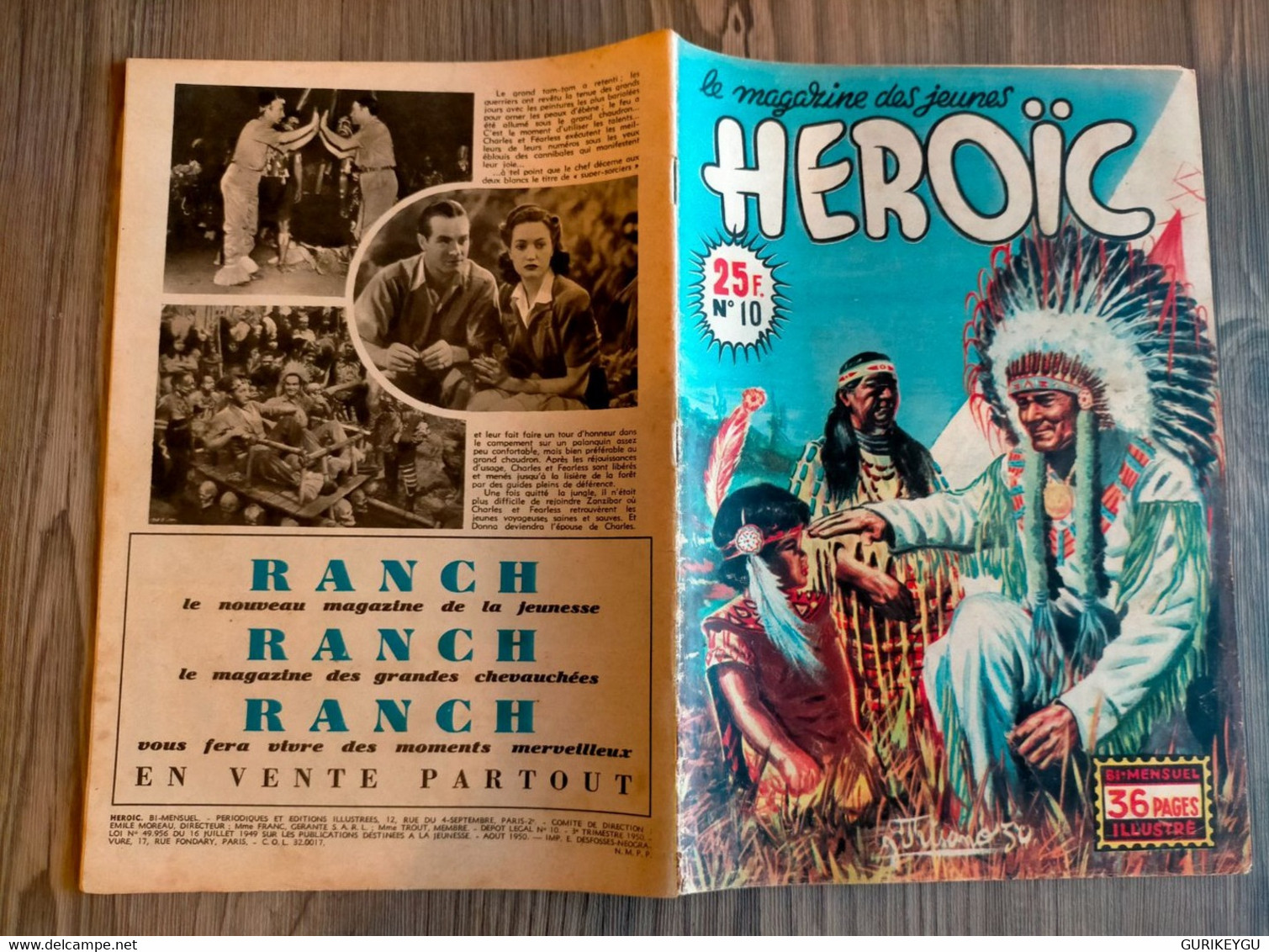 HEROIC N° 10 En Route Vers ZANZIBAR Le Secret De YUMA .au Pays Des GITANS  TIM FELIX ET NESTOR TILLERAND SAGE 10/08/1950 - Sagédition