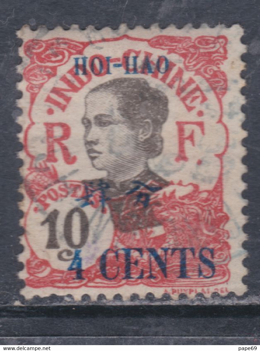 Hoï-Hao N° 70 O Timbres D'Indochine Surchargés : 4 C. Sur 10 C. Rouge  Oblitération Légère Sinon TB - Used Stamps