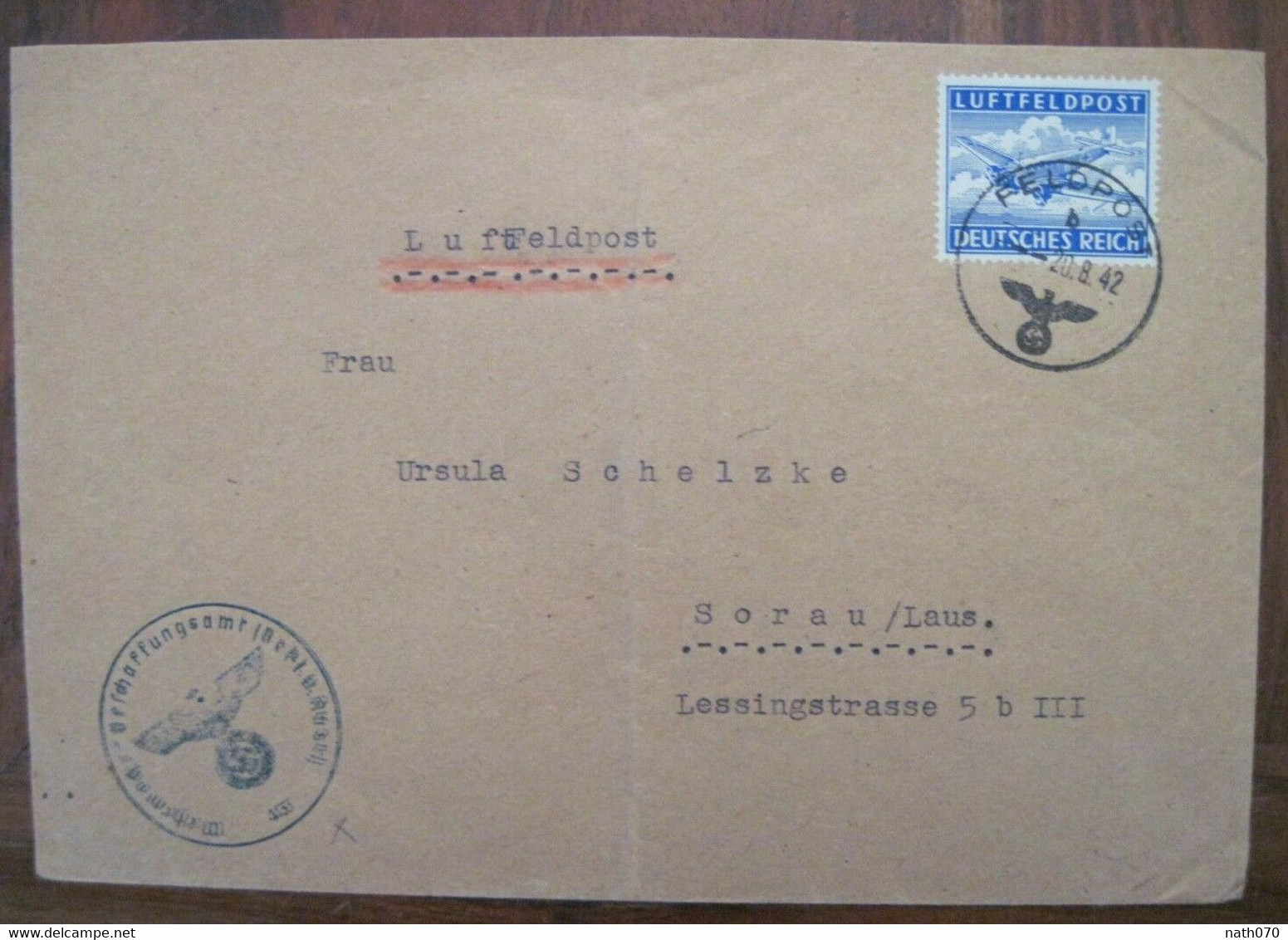 Feldpost 1942 Feldpostnummer 18316 Nach Sorau Lausitz ZARI Poland Reich Allemagne Cover WK2 Armée Empire Allemand Dt - Storia Postale