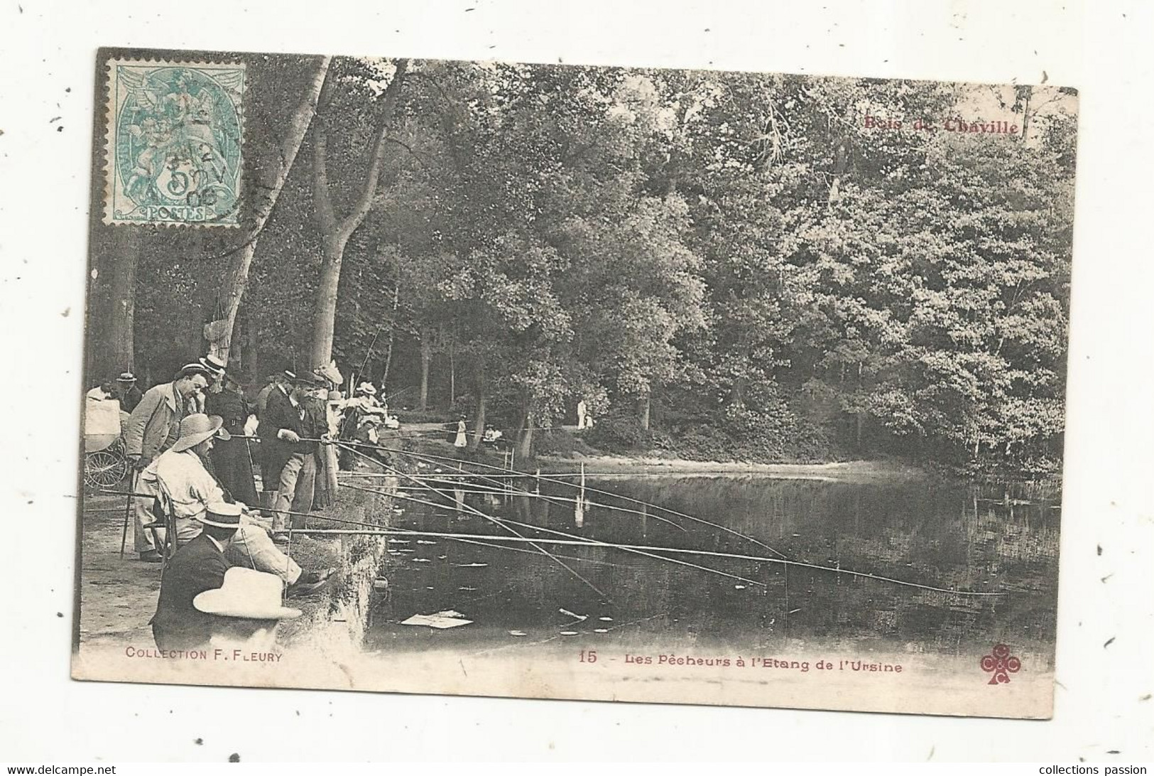 Cp, Sports ,pêche, Les Pêcheurs à L'étang De L'URSINE, Voyagée 1906 - Angelsport