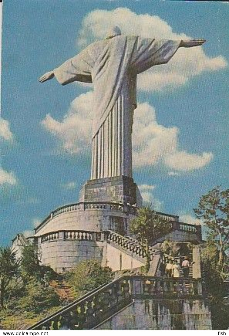 Brazil ** & Postal, Rio De Janeiro, Christ The Redeemer, View From The Terrace, Franco Brasileira Graphic (137) - Monumente