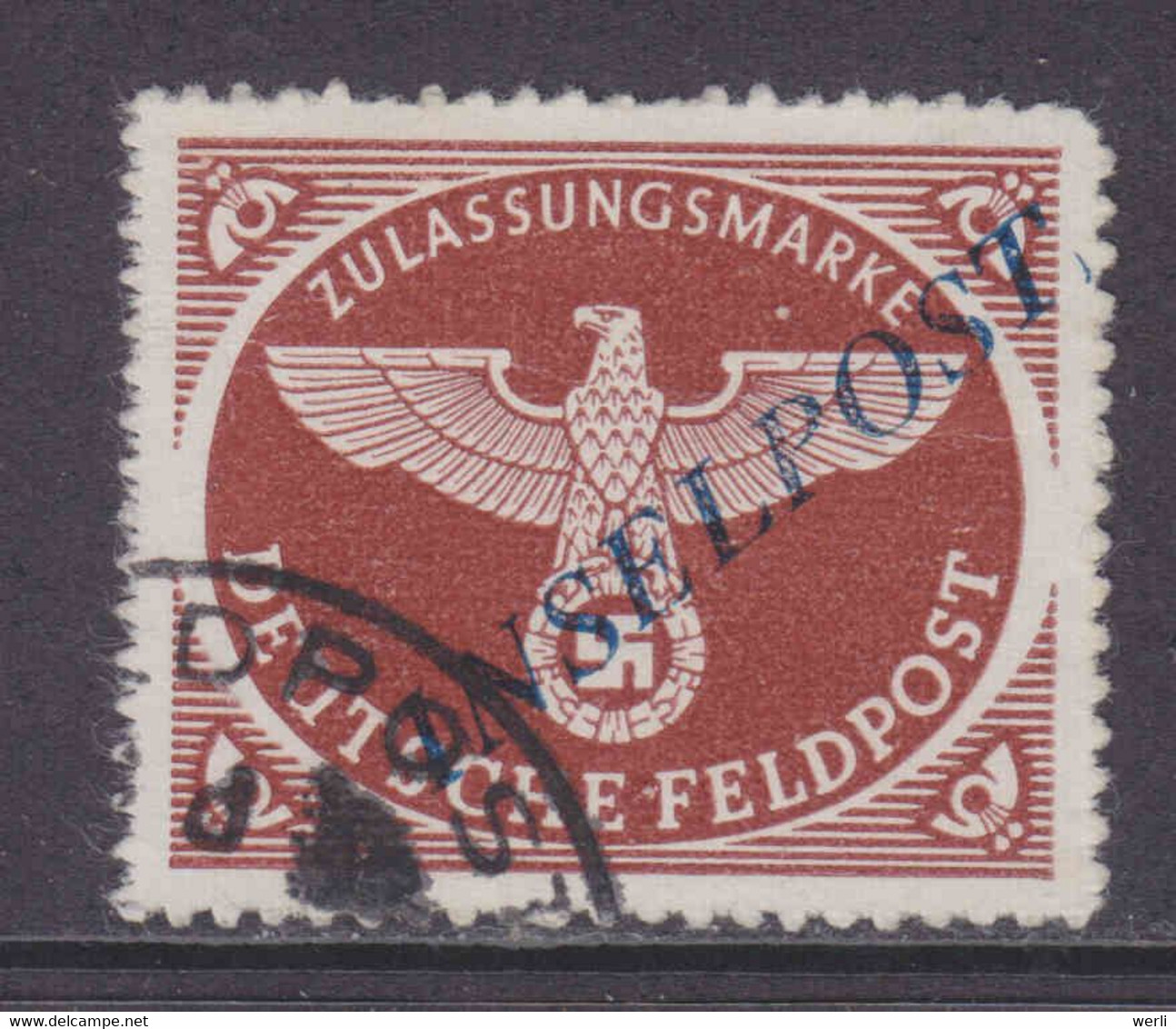 DR Feldpost MiNr. 10BbII Gest. Gepr. - Feldpost World War II