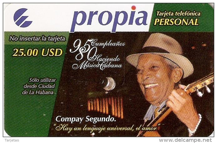 PRD-004 TARJETA DE CUBA PROPIA DE $25 DE COMPAY SEGUNDO  (RARA) - Kuba