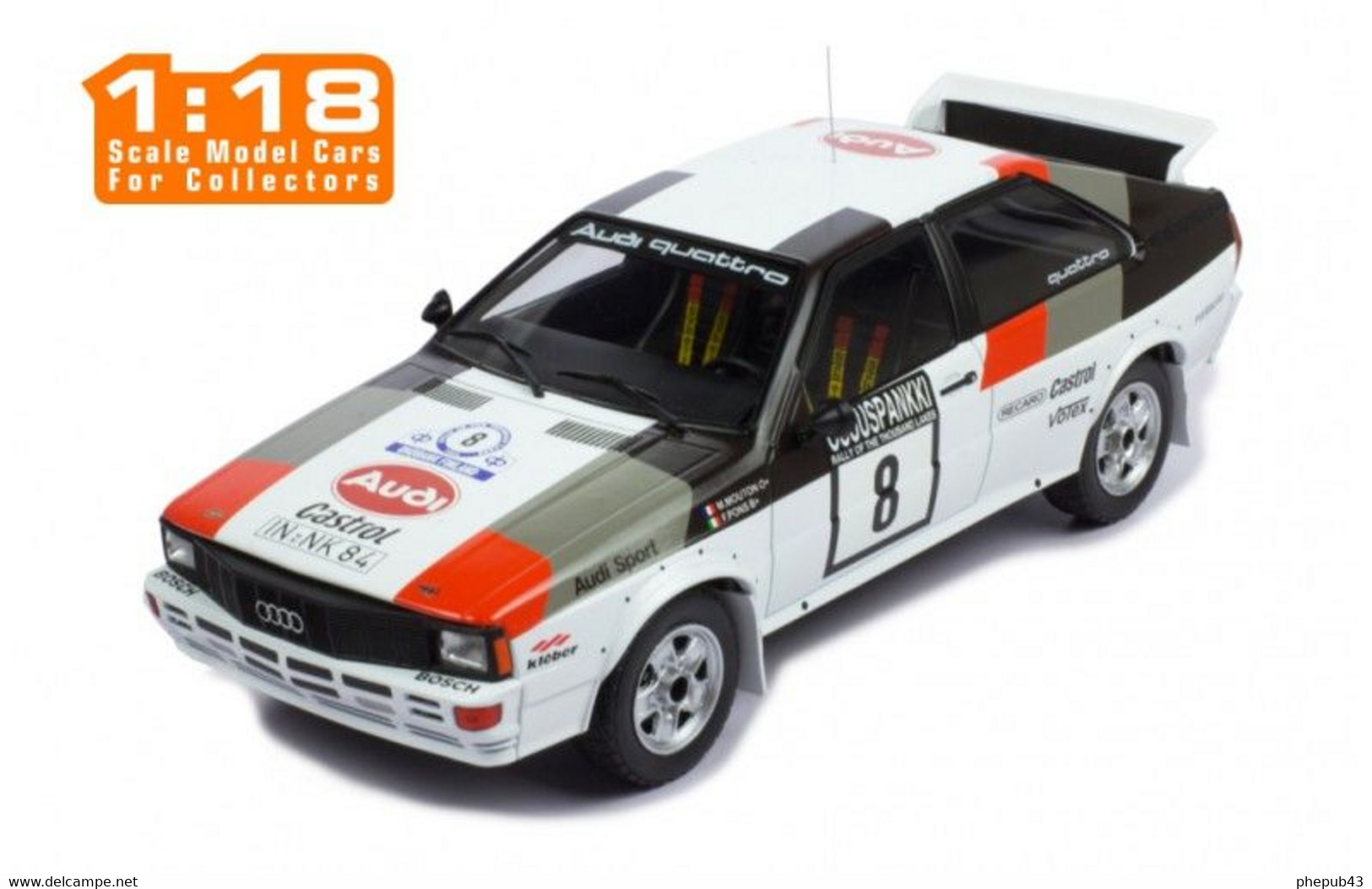 Audi Quattro - Michèle Mouton/Fabrizia Pons - Rally 1000 Lakes 1982 #8 - Ixo (1:18) - Ixo