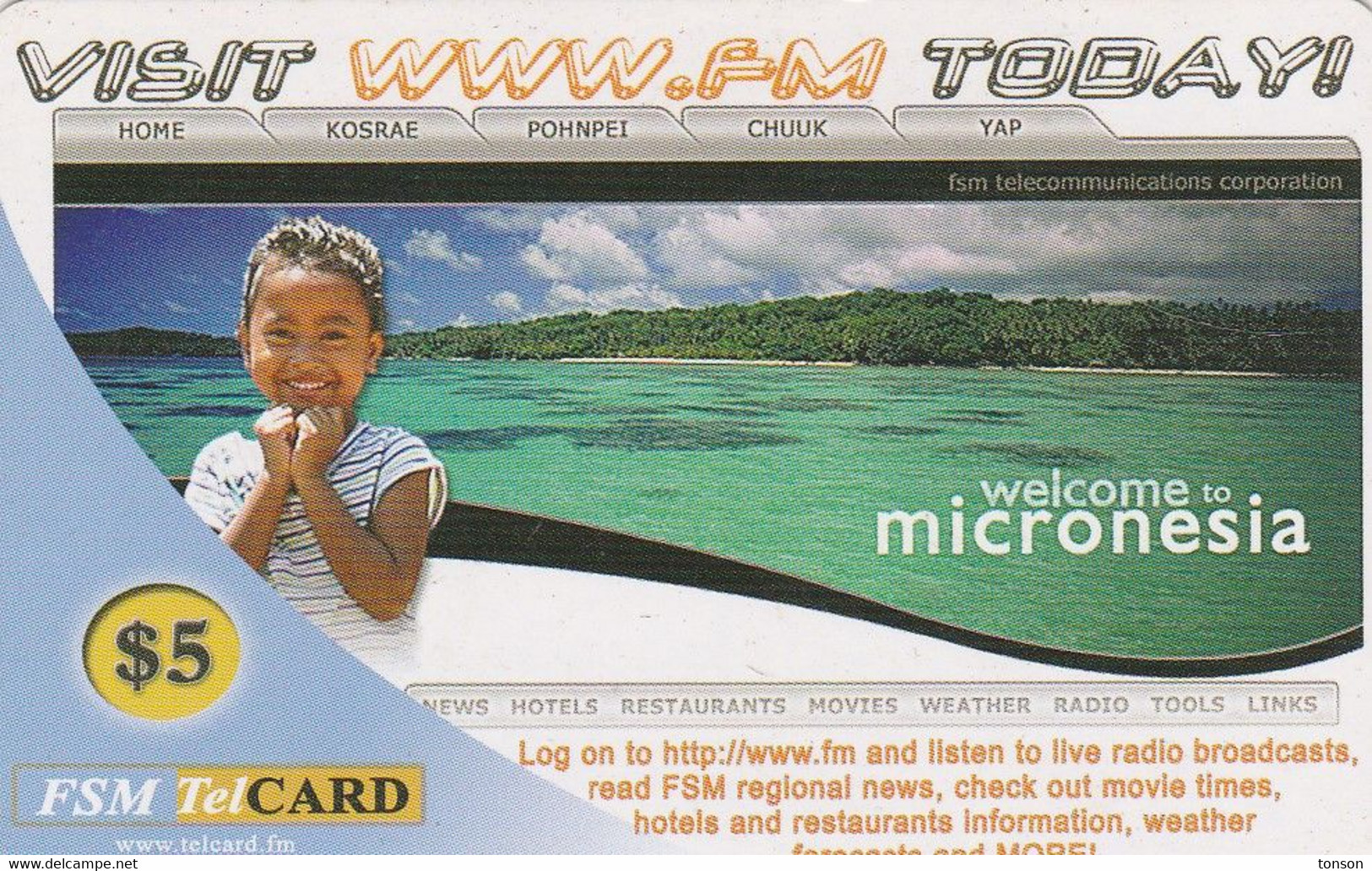 Micronesia, FSM-R-002, Welcome To Micronesia (visit Www.fm Today), 2 Scans. - Micronésie