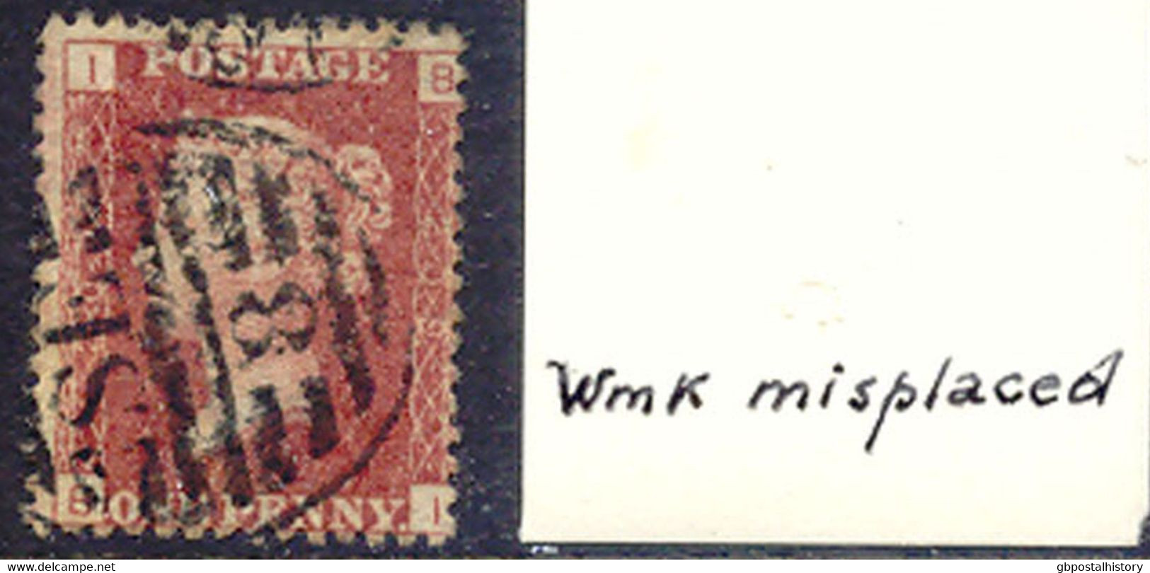 GB QV 1d Pl.209 (BI) Superb Used With LONDON SE 8, Rare Watermark VARIETY: MISPLACED Watermark (part Of Crown At Top And - Oblitérés