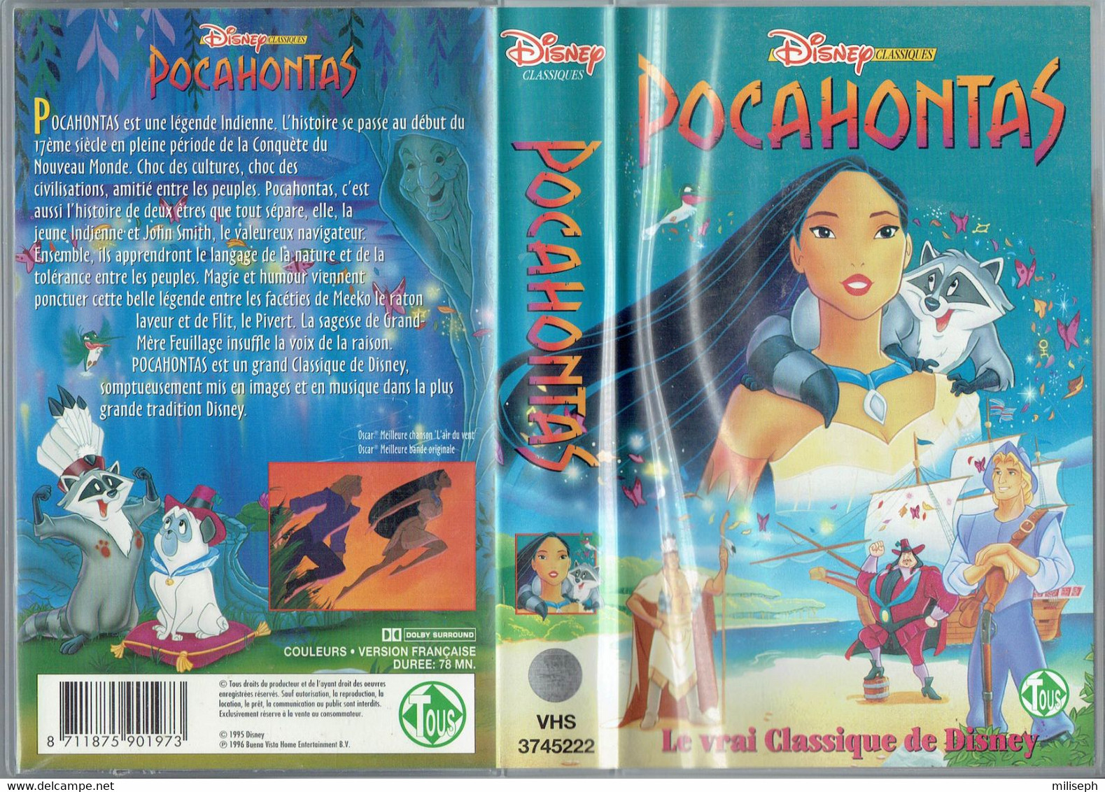Cassette VHS - POCAHONTAS    (4877) - Animatie