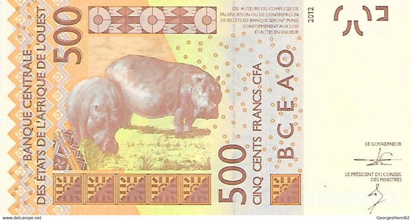 AFRIQUE - BURKINA FASO - 500 Francs - 2012 NEUF - Burkina Faso