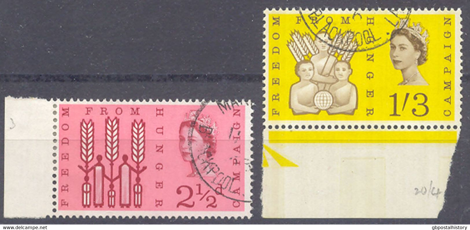GB 1963 Freedom From Hunger Superb Set With Phosphorbands VFU (SG 634/5p) - Used Stamps