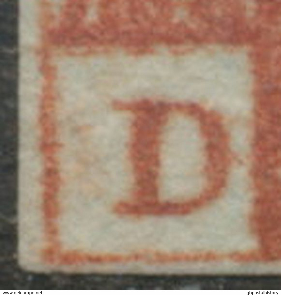 GB QV 1 D Redbrown Plate 34 (DB) 4 Full But Partly Narrow Margins, Nice Black MC, VARIETY/ERROR: Double Letter „D“ - Gebraucht