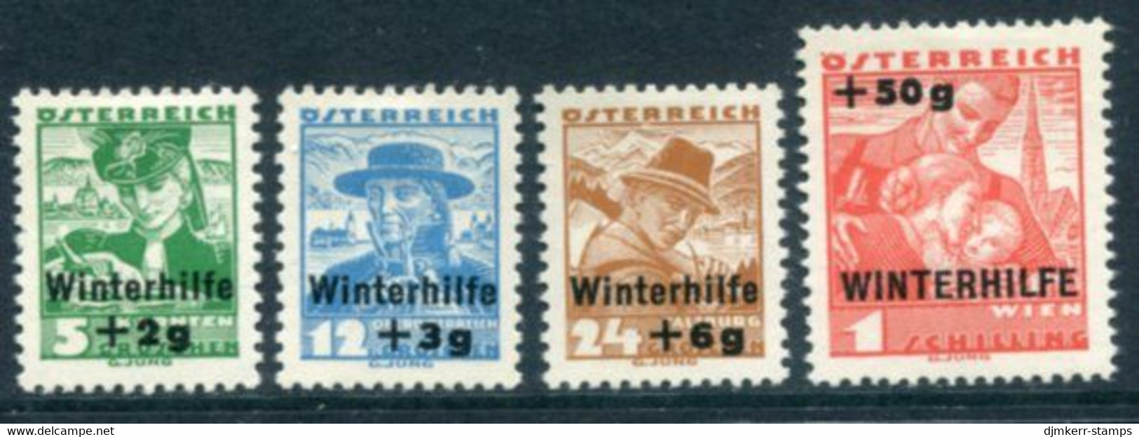 AUSTRIA 1935 Winter Relief Set LHM / *.  Michel 613-16 - Unused Stamps