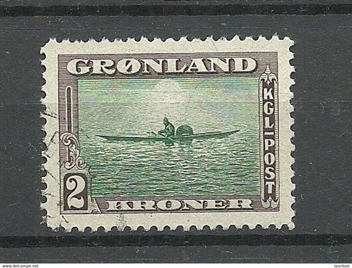 Greenland GRÖNLAND 1945 Michel 15 O Eskimo Im Kajak Boat - Used Stamps