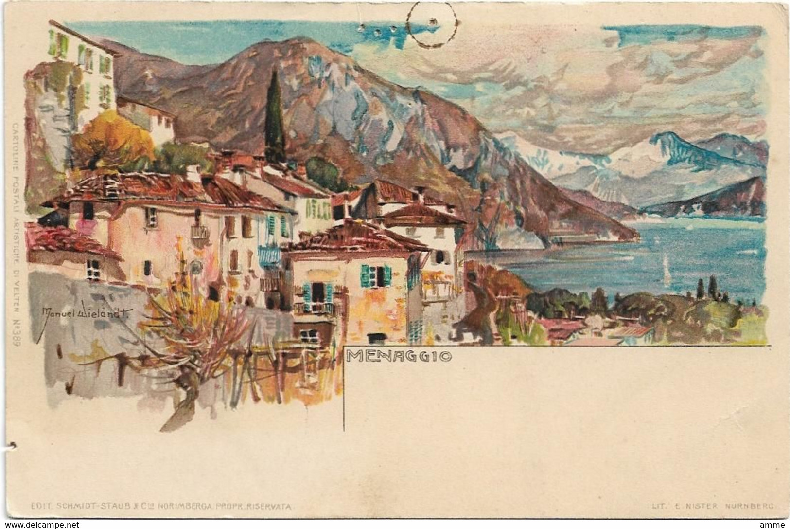 Vintage Postcard  * Manuel Wielandt  -   Menaggio - Wielandt, Manuel