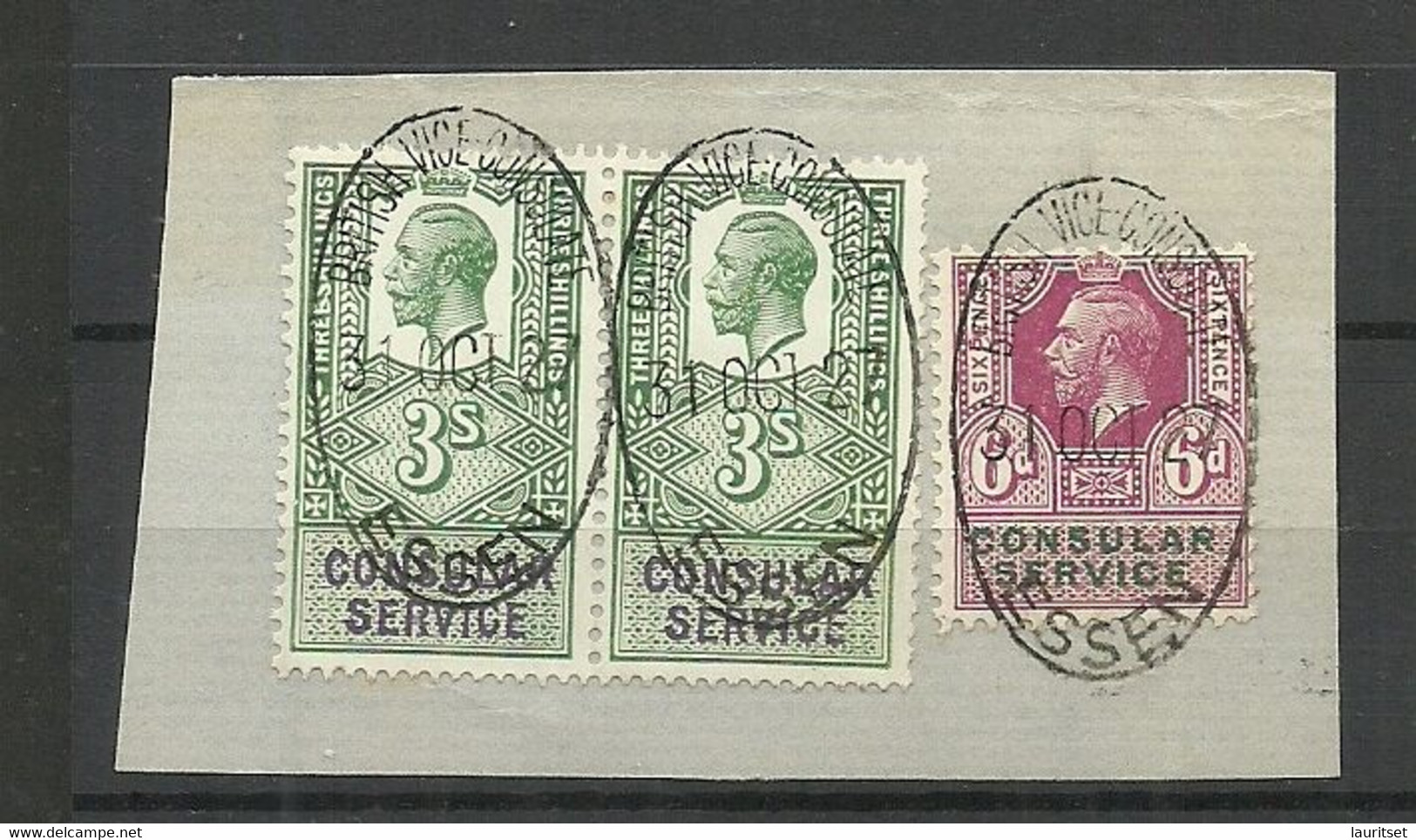 Great Britain - 3 Revenue Tax Consular Stamps Viceconsult Essen Germany Deutschland - Service