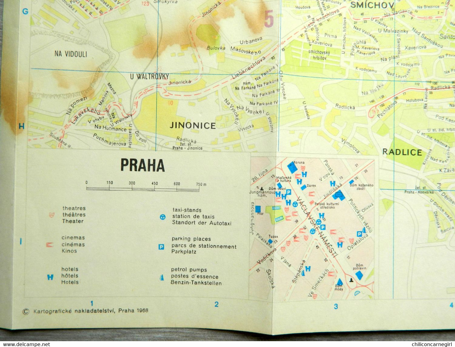 * CARTE PLAN 1968 - PRAGUE - PRAG - CZECHOSLOVAKIA - PRAHA - Theater - Théâtre - Topographische Kaarten