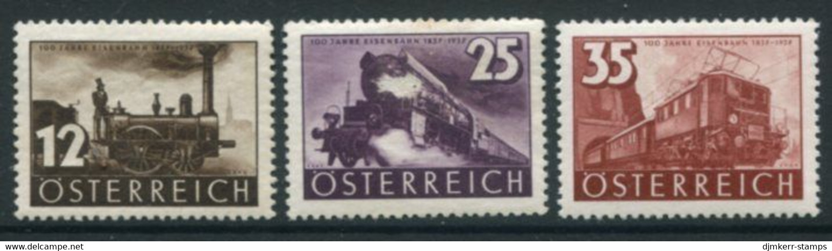 AUSTRIA 1937 Railway Centenary LHM / *.  Michel 646-48 - Ongebruikt