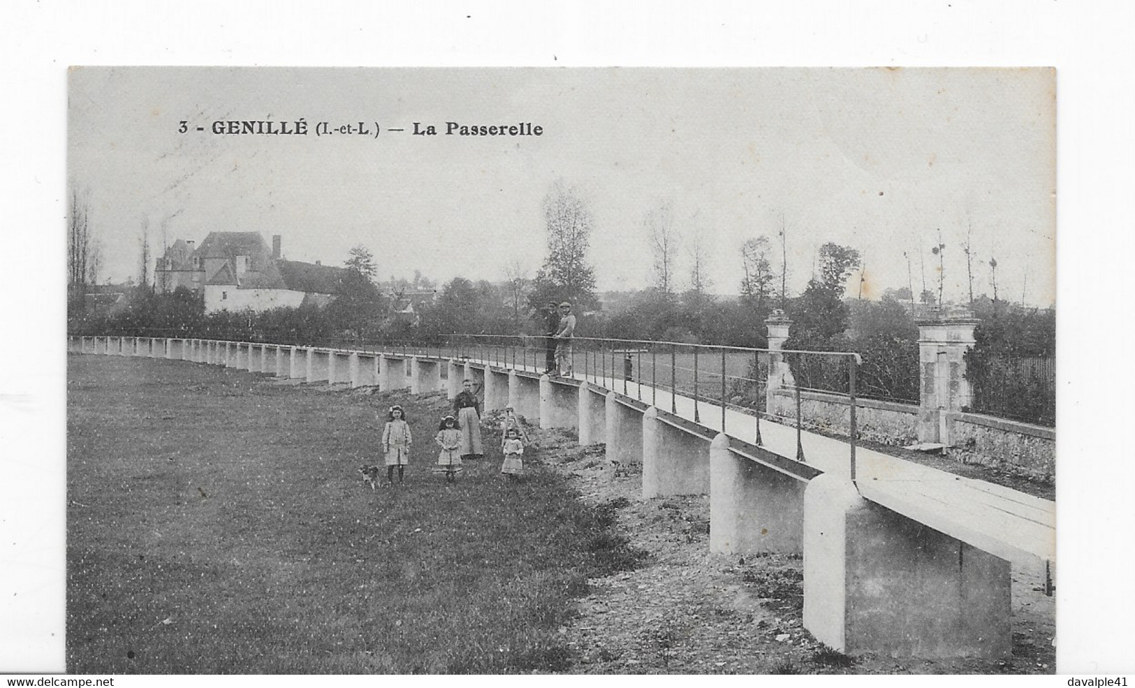 37  GENILLE   LA PASSERELLE   ANIMEE     TRES   BON ETAT   2 SCANS - Genillé