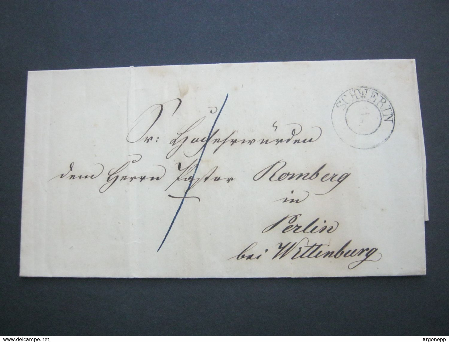 SCHWERIN , Klarer Stempel Auf Brief Um 1850 - Mecklenburg-Schwerin