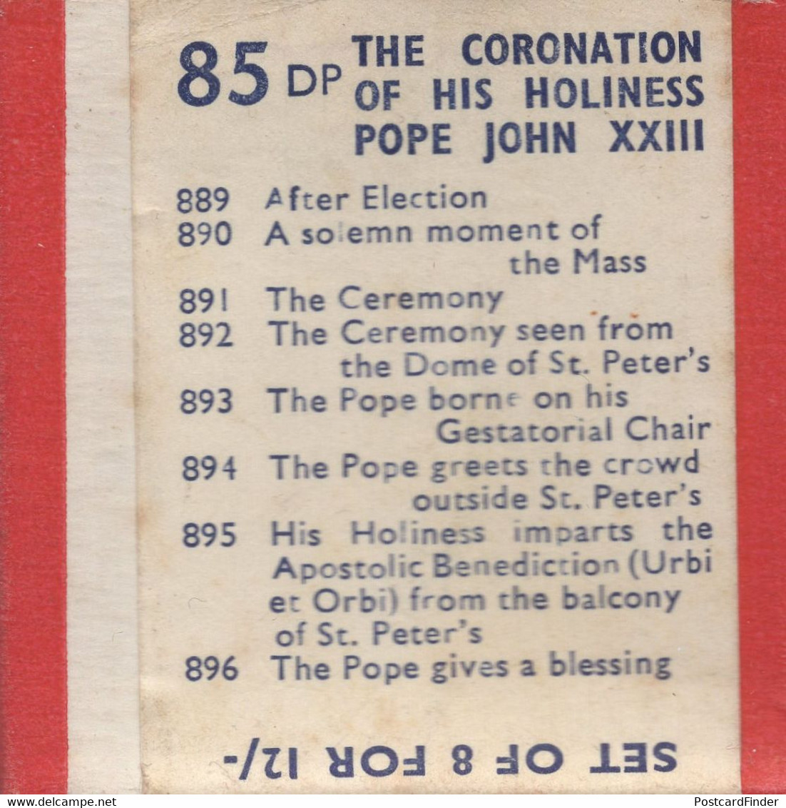 Pope John XXIII Coronation Catholic Old 35mm Slide Set Of Film Slides - Filme: 35mm - 16mm - 9,5+8+S8mm