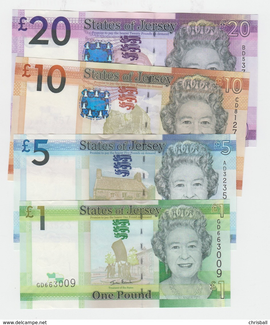 Jersey Banknote Set D Series, £1 To £20 - Superb UNC Condition - Jersey