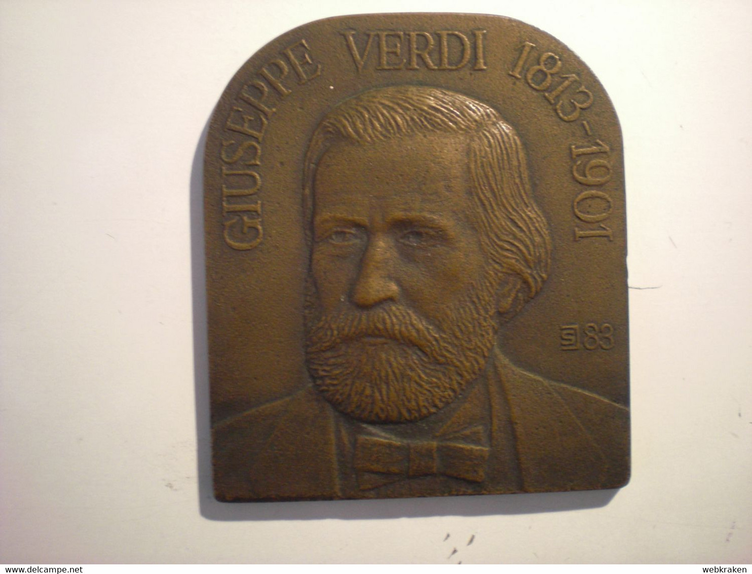 PLACCA PIASTRA IN METALLO PESO 180 GRAMMI MISURA CM 8 X 6,50 COMMEMORATIVA DI GIUSEPPE VERDI - Other & Unclassified