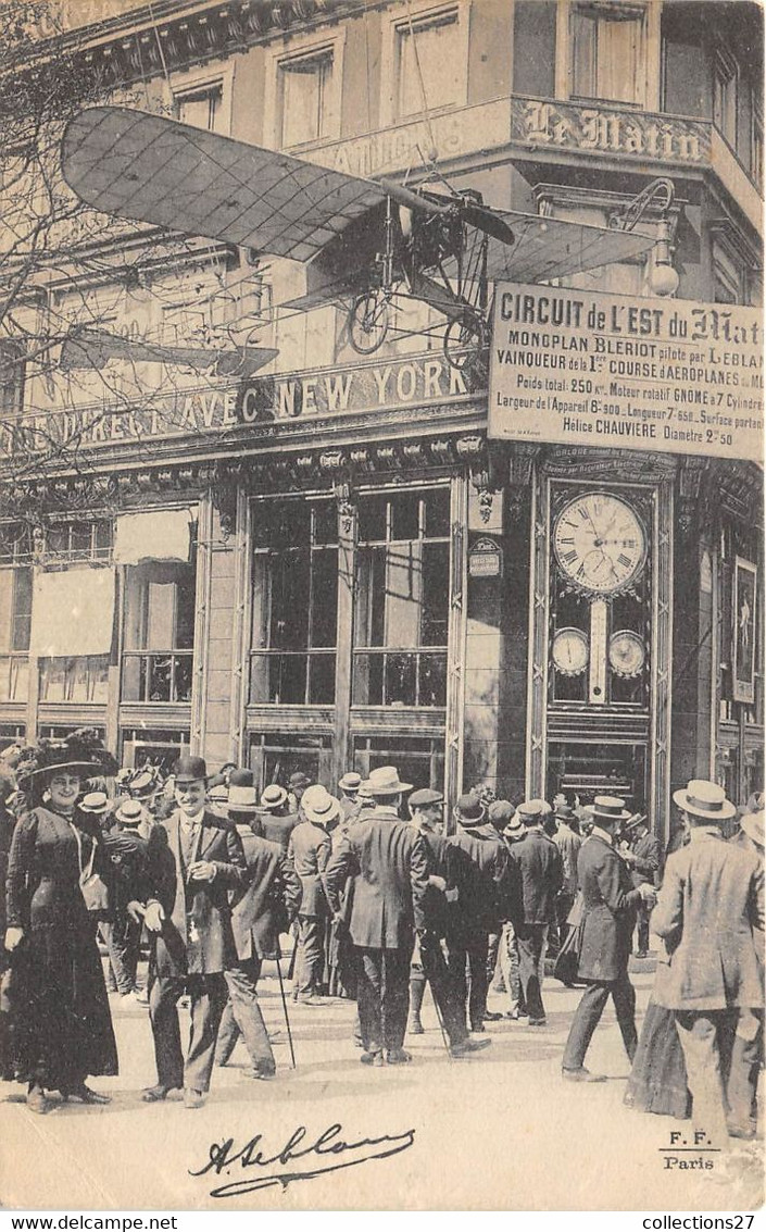 PARIS-75009-CIRCUIT DE L'EST- L' APPAREIL DE LEBLAC VAINQUEUR DU CIRCUIT DE L'EST 1910 EXPOSE BLD POISSONNIERE - Arrondissement: 09