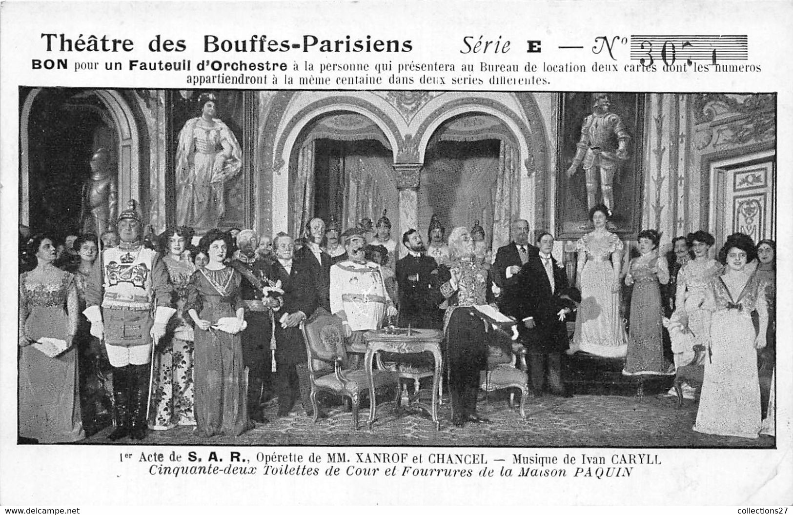 PARIS-75002-THEATRE DES BOUFFES-PARISIENS- 1er ACTE DE S.A.R OPERETTE DE MME XANROF ET CHANCEL - Distrito: 02