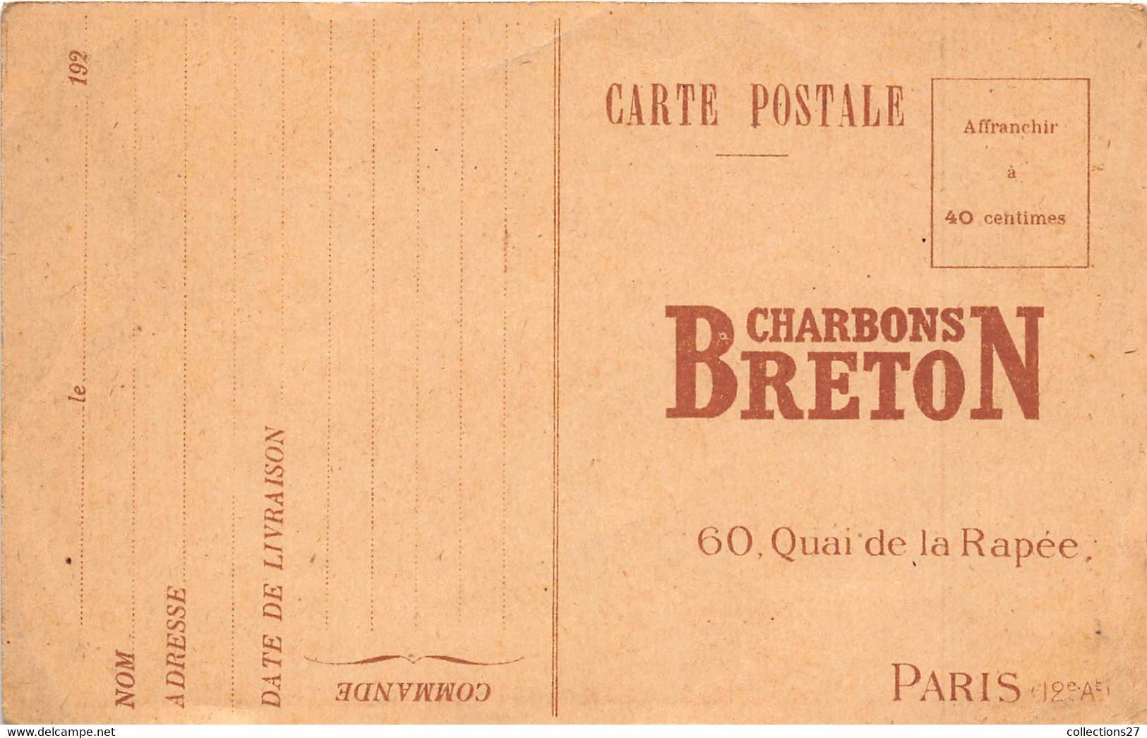 PARIS-75012- QUAI DE LA RAPEE - CHARBON BRETON - PRES DE LA GARE DE LYON - Arrondissement: 12