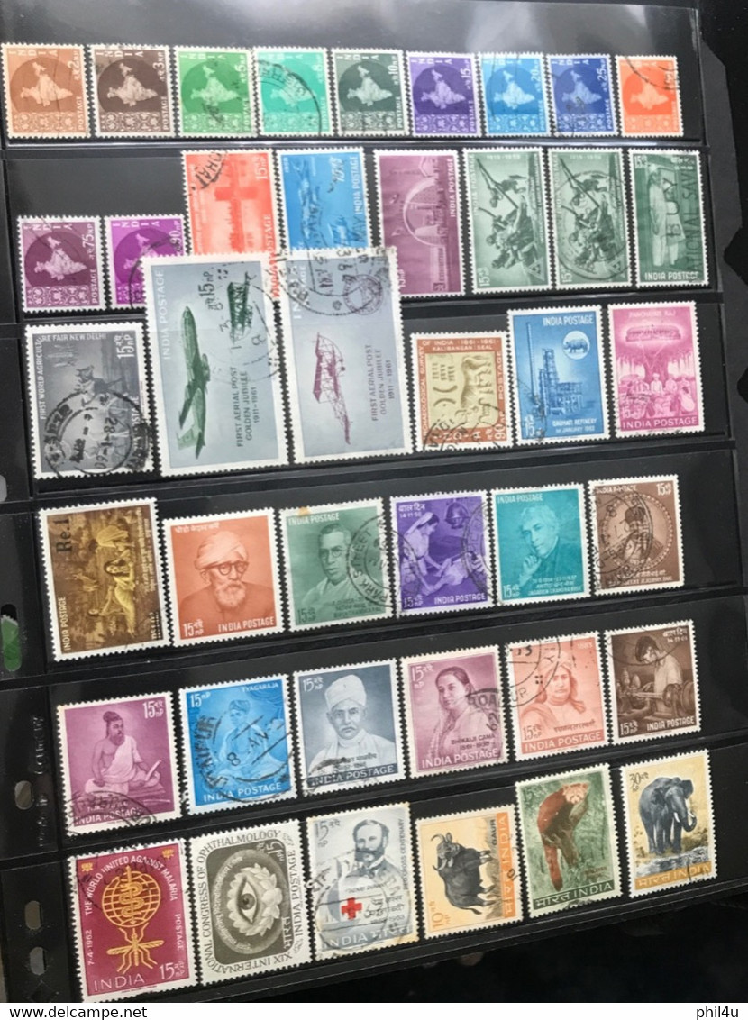 India 1947-98 On 7+ Sheets Most Mint Pre 1955 Also Used SG Cat £375+ See Photo Also Offers Invited On My Listings - Usados