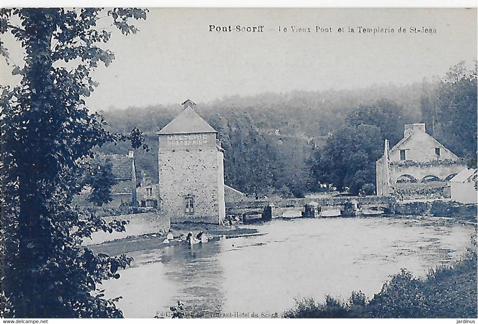 PONT-SCORFF :  LE Vieux Pont Et La Templerie De ST. Jean Avec La Malterie -Brasserie (1929) - Pont Scorff