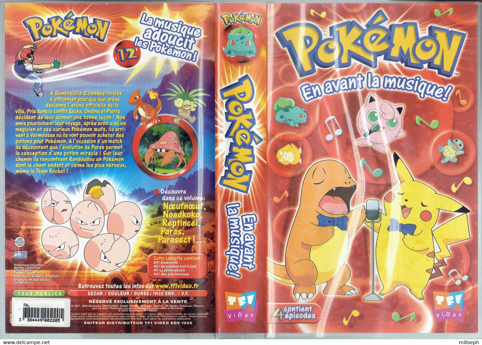 Cassette VHS - POKEMON - 12 - En Avant La Musique     (4882) - Cartoons