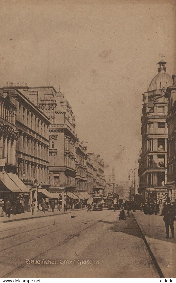 Glascow Savehiehall Street Tram  Raphael Tuck - Lanarkshire / Glasgow