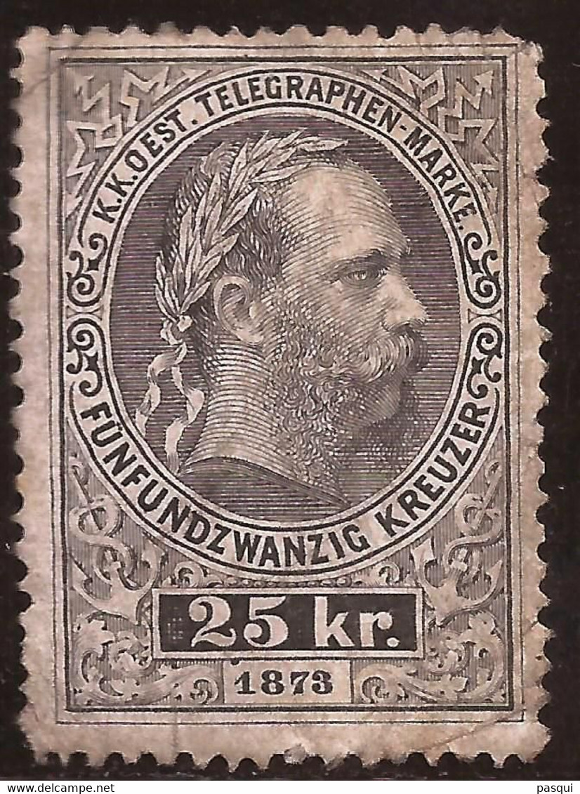 AUSTRIA - Fx. 3424  - Yv. Tel. 11 - 25 Kr. Negro - F.J.1° - Grabado - 1874 - Ø - Telegraph