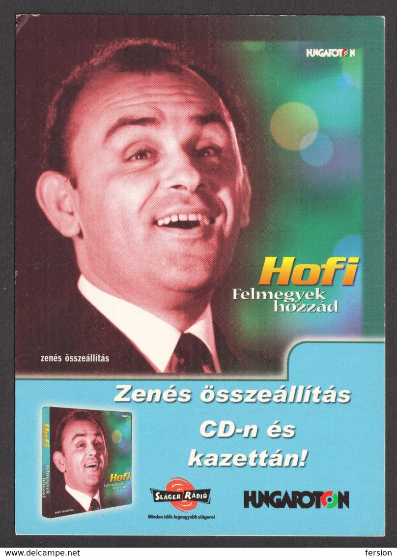 Hofi Géza Actor Comedian Music CD POSTCARD Sláger RADIO - ATM Label Vignette Subotica Szabadka HUNGARY YUGOSLAVIA 2004 - Cartas & Documentos